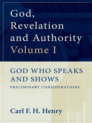 cover image of God, Revelation and Authority, Volume 1